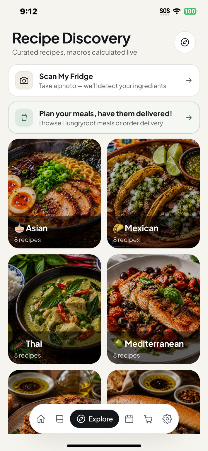MacroChef recipe discovery screen
